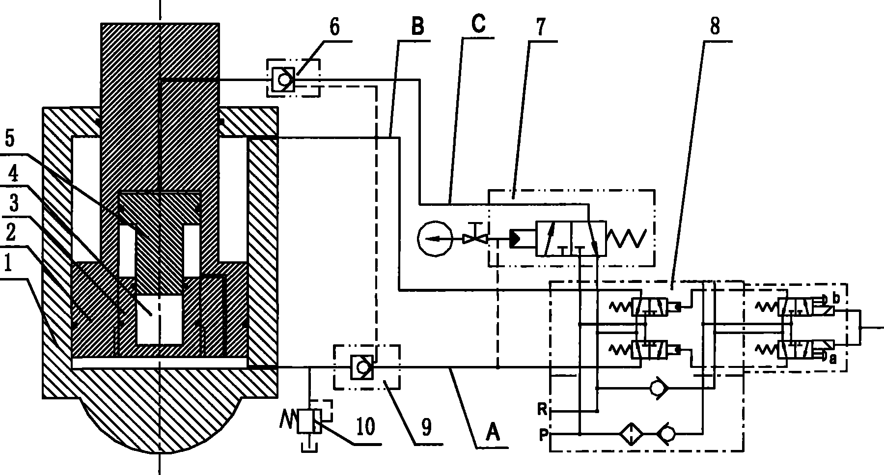 Vertical column and its inner pressurization hydraulic support setting load hoisting system