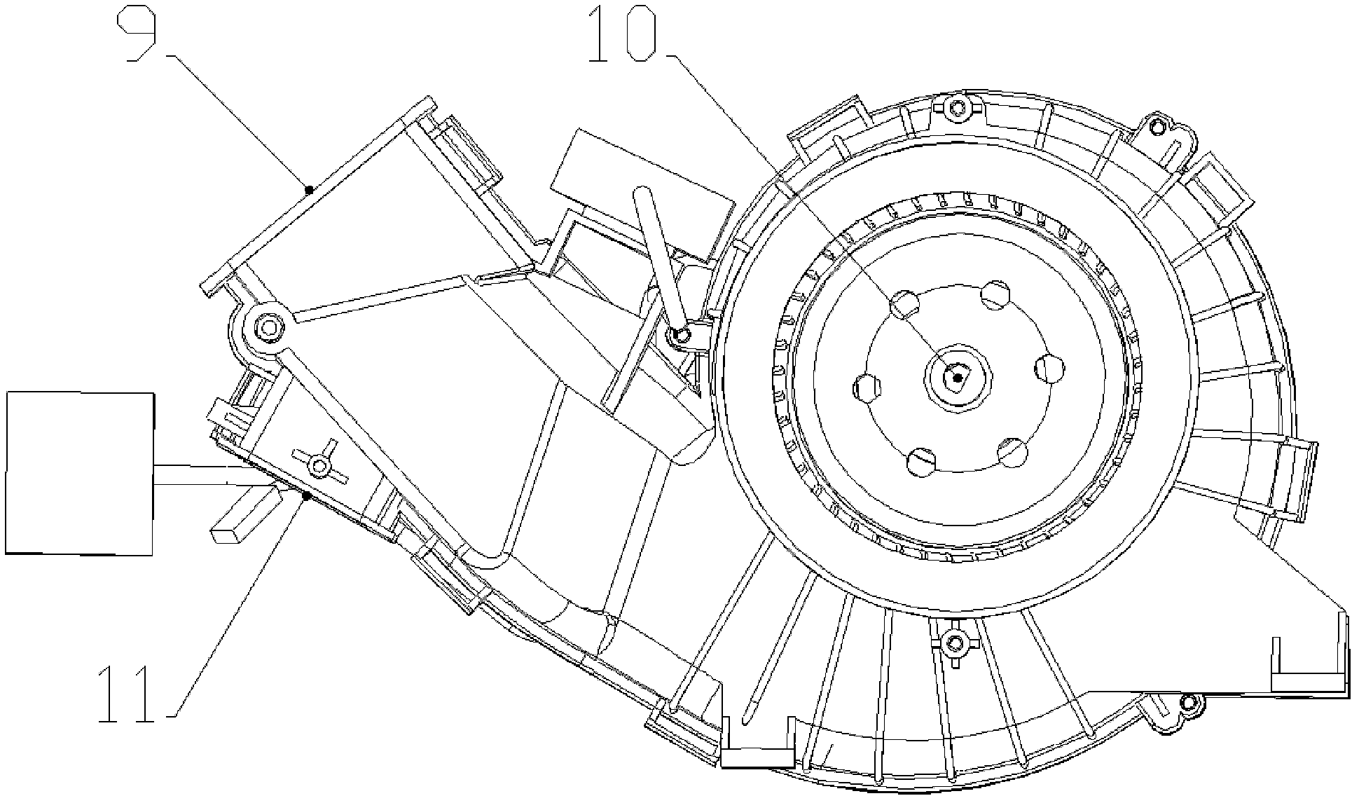 Back row air blowing mechanism for vehicle air conditioner