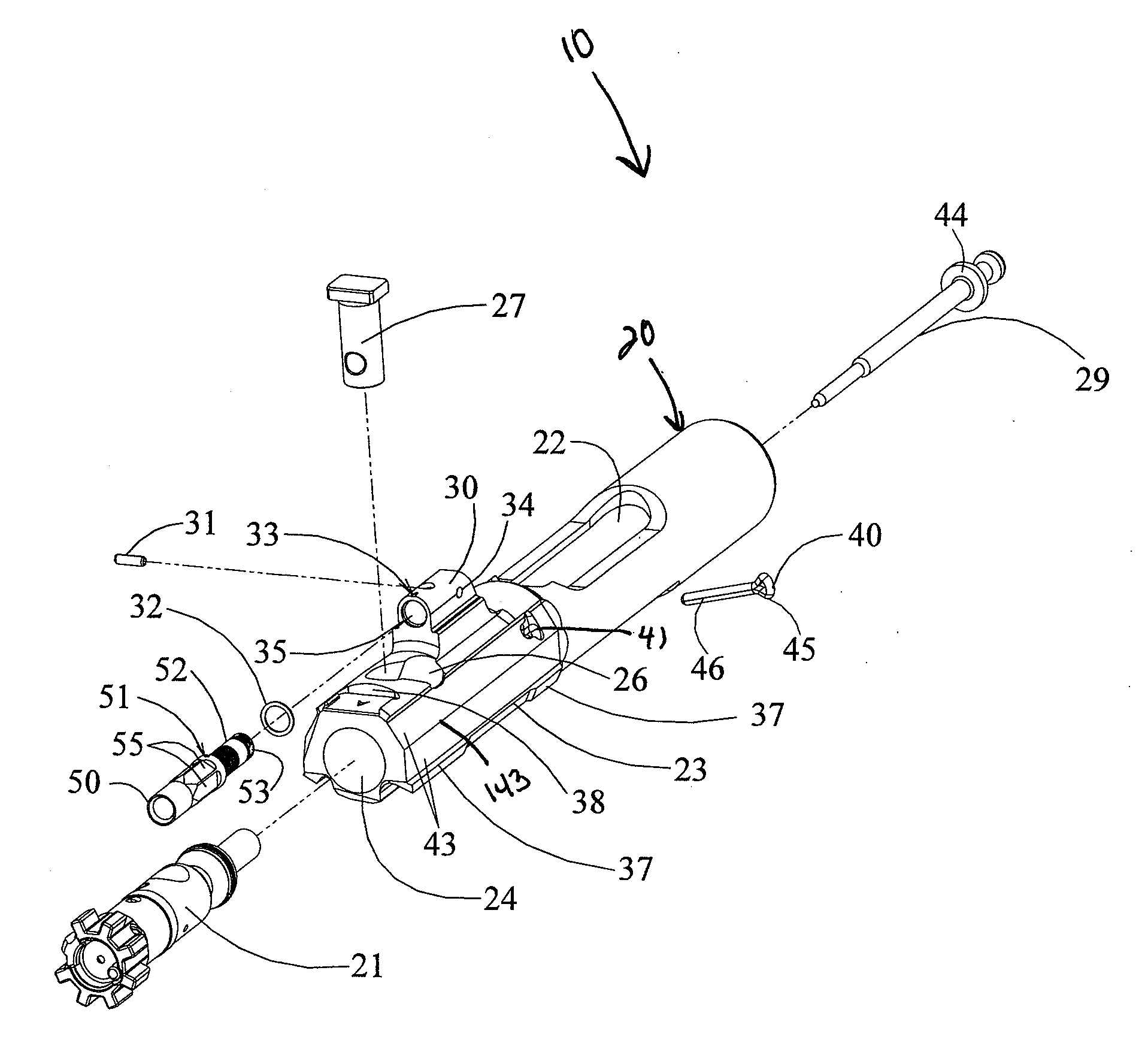 Bolt carrier and bolt for gas operated firearms