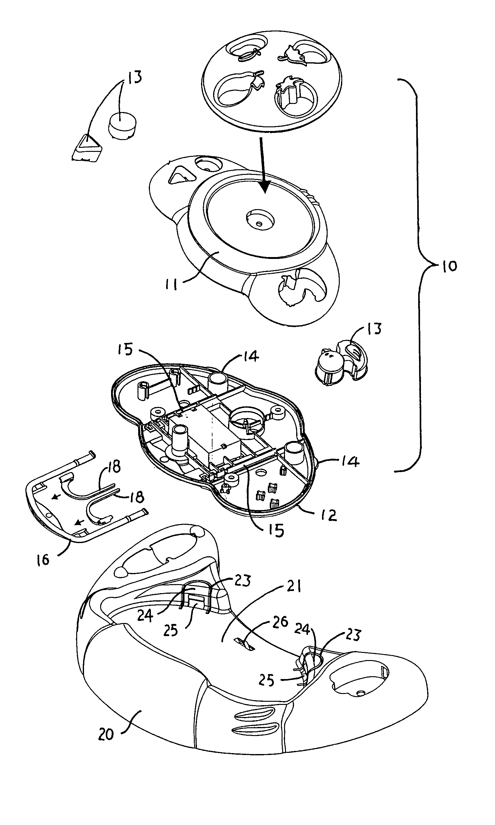 Removable game tray for baby walkers