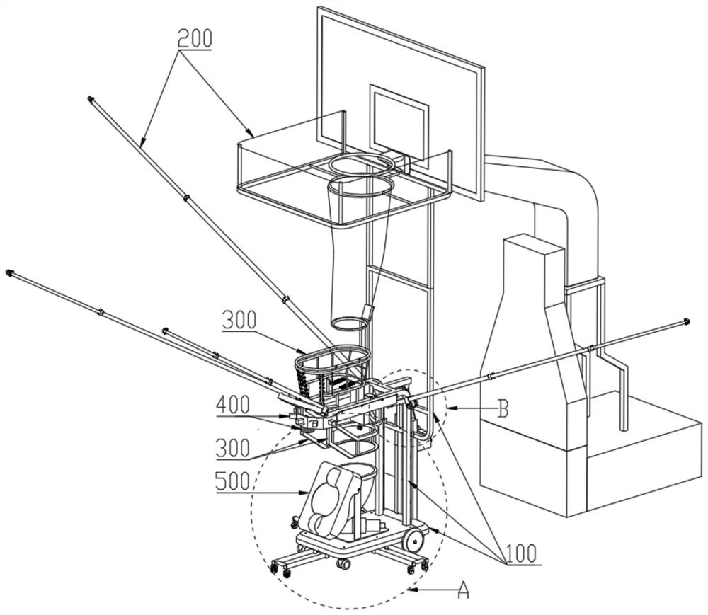 Intelligent basketball training serving device