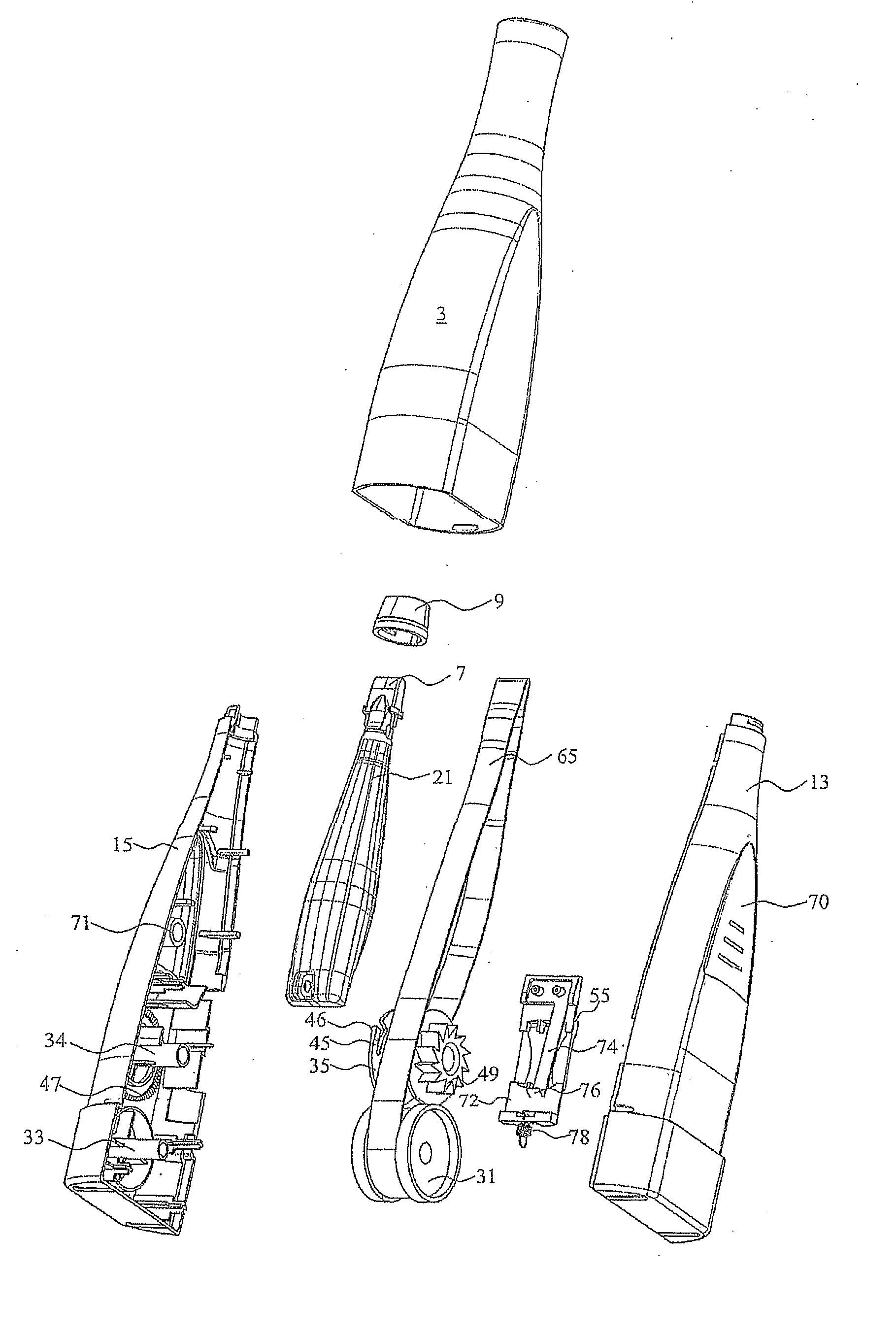 Cosmetic removing and correcting implement