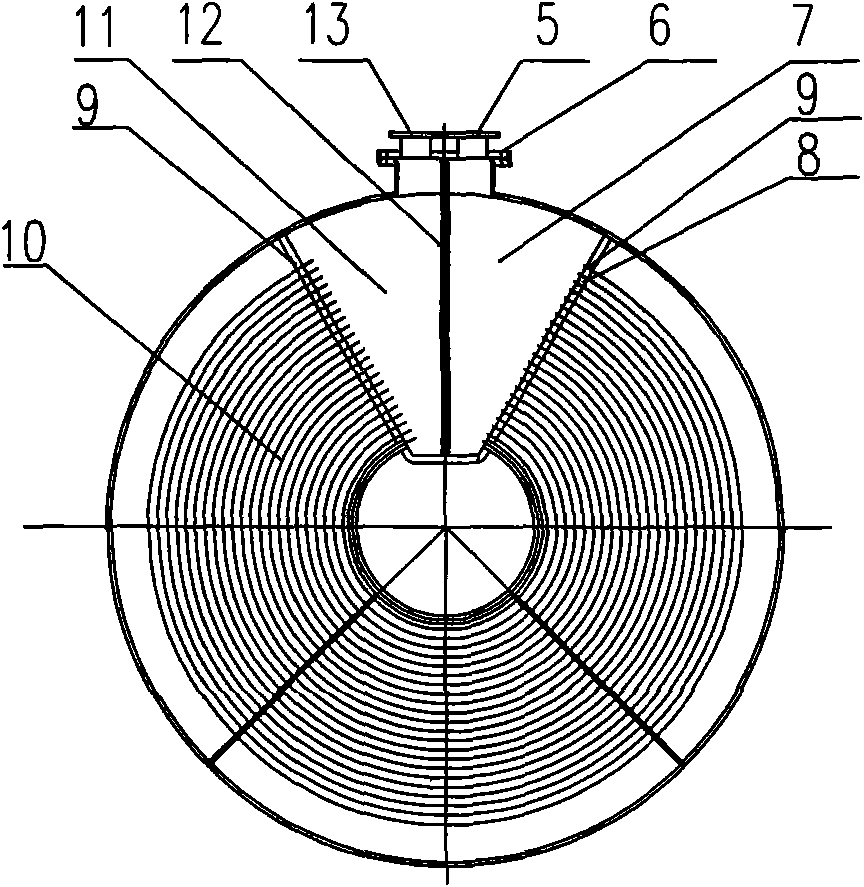 Temperature reduction method for hot gas and device thereof