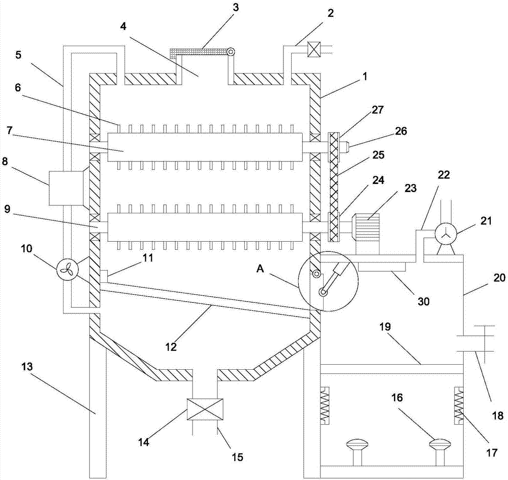 Cleaning device with drying function for traditional Chinese medicinal material