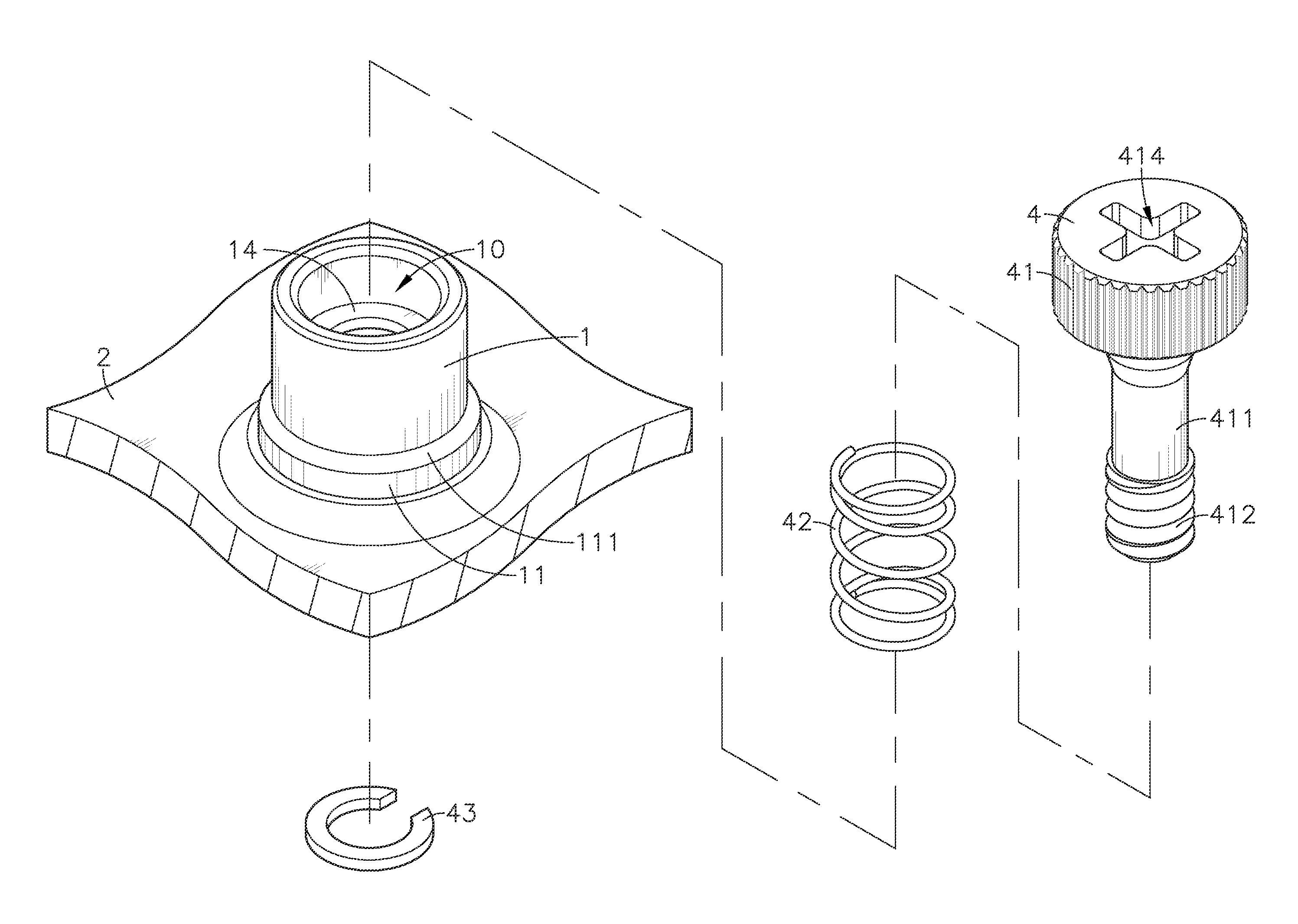 Floating fastener mounting structure