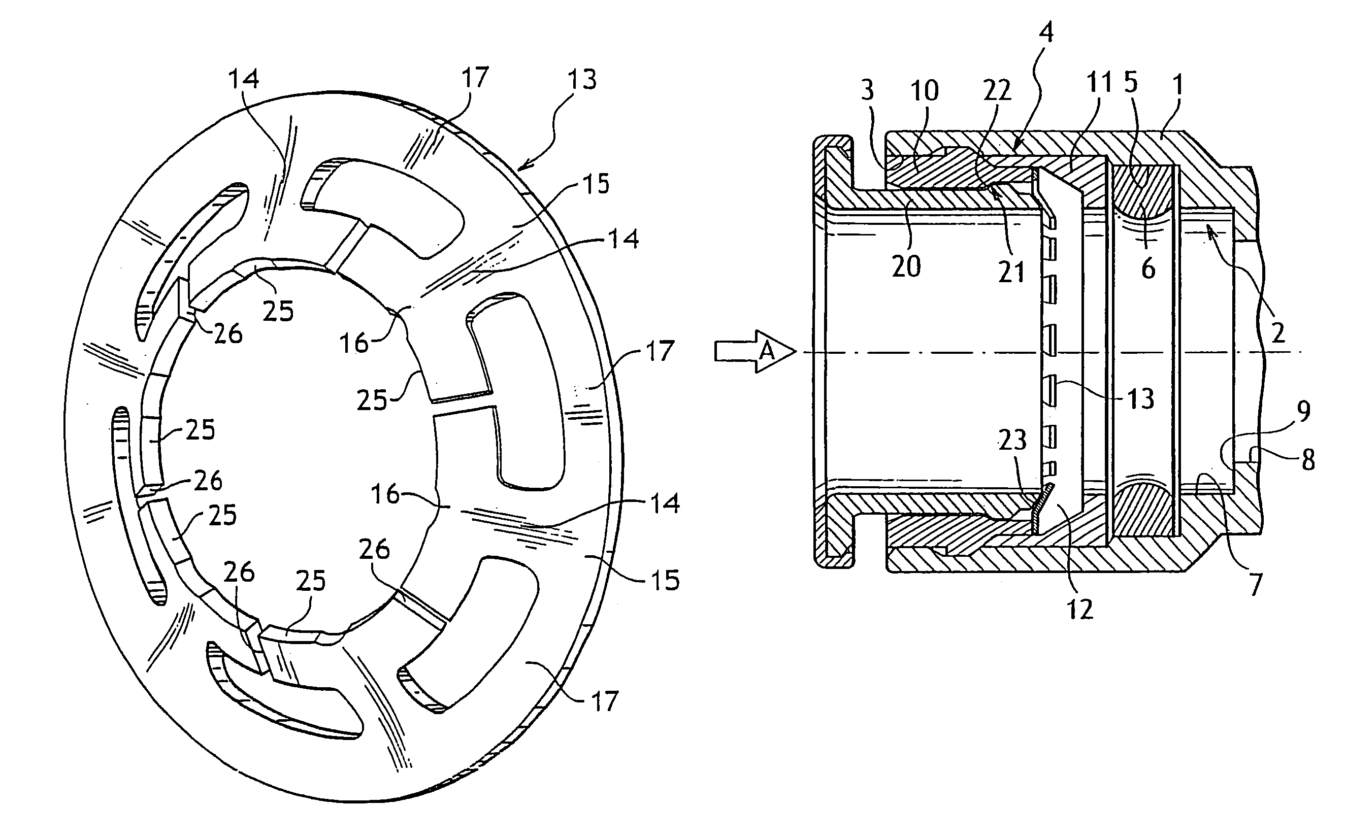 Toothed washer for a tube coupler device, a method of making a toothed washer, and a coupler device of the quick coupling type