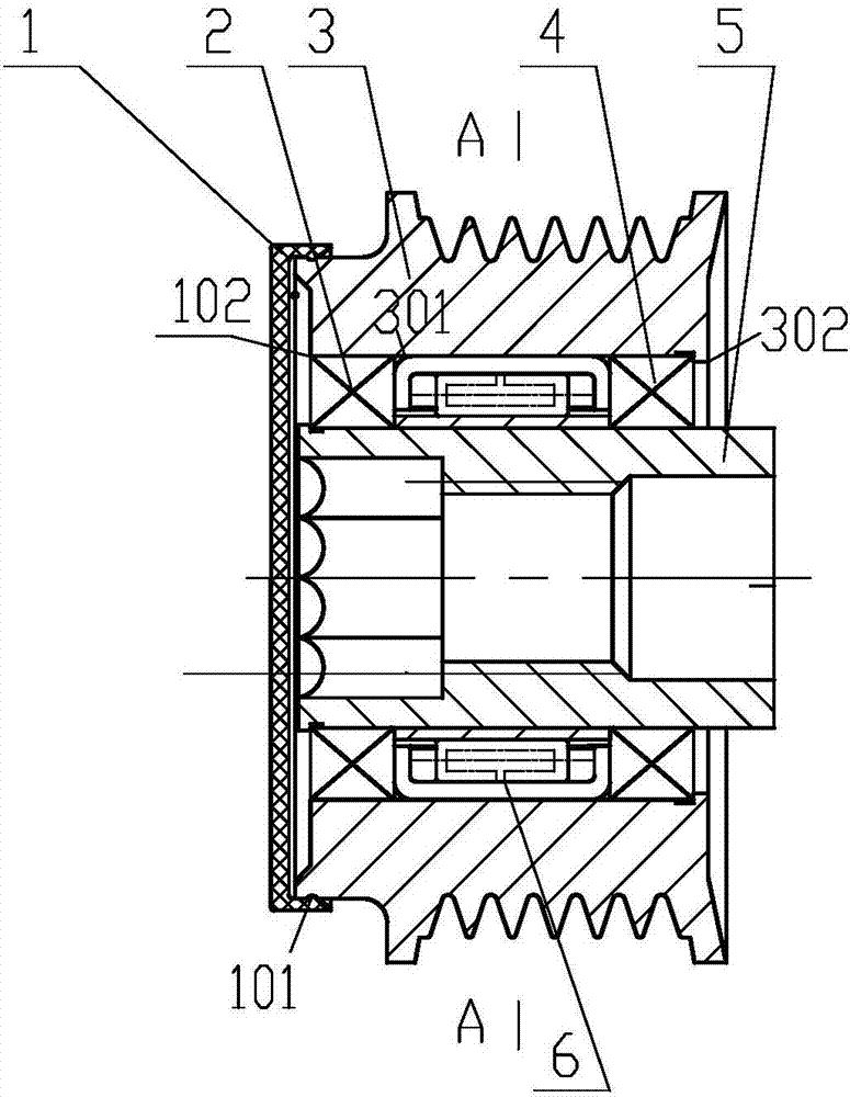 Roller friction type one-way belt wheel