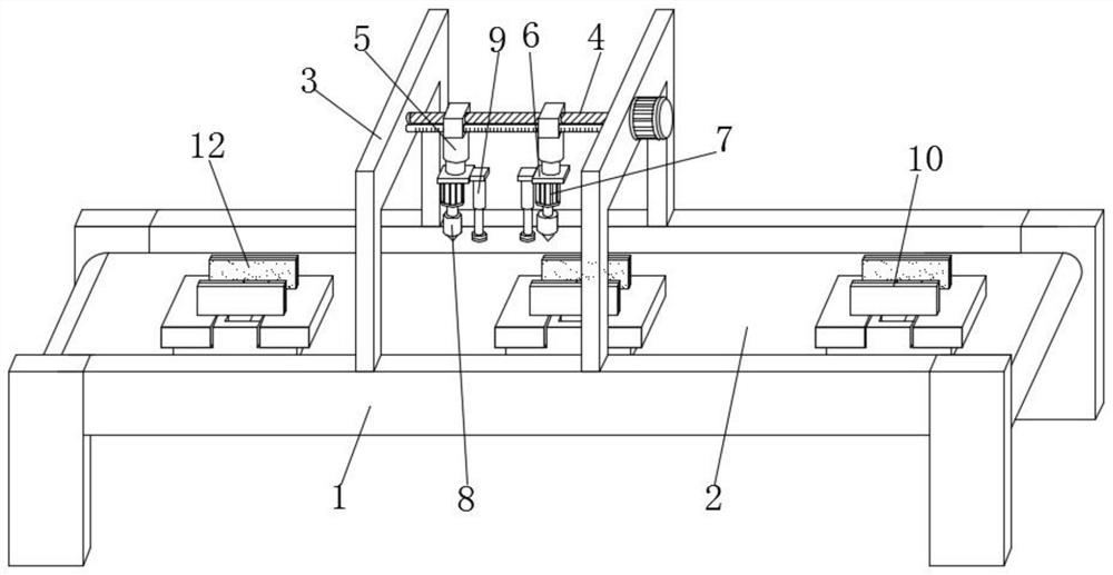 Hole forming device for production of connecting rods of glass crushers