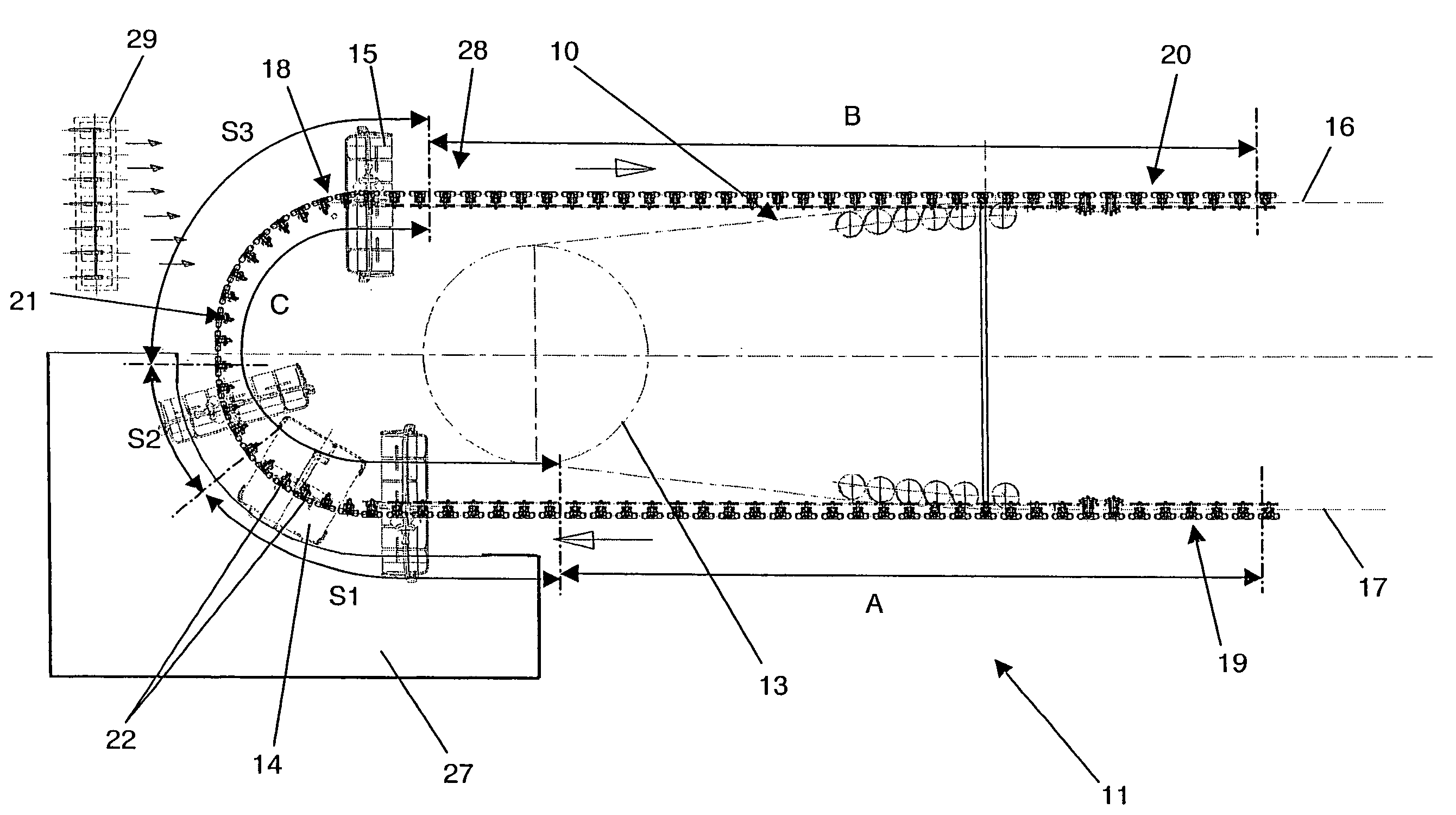 Transport installation with aerial rope conveying chairs and gondola cars