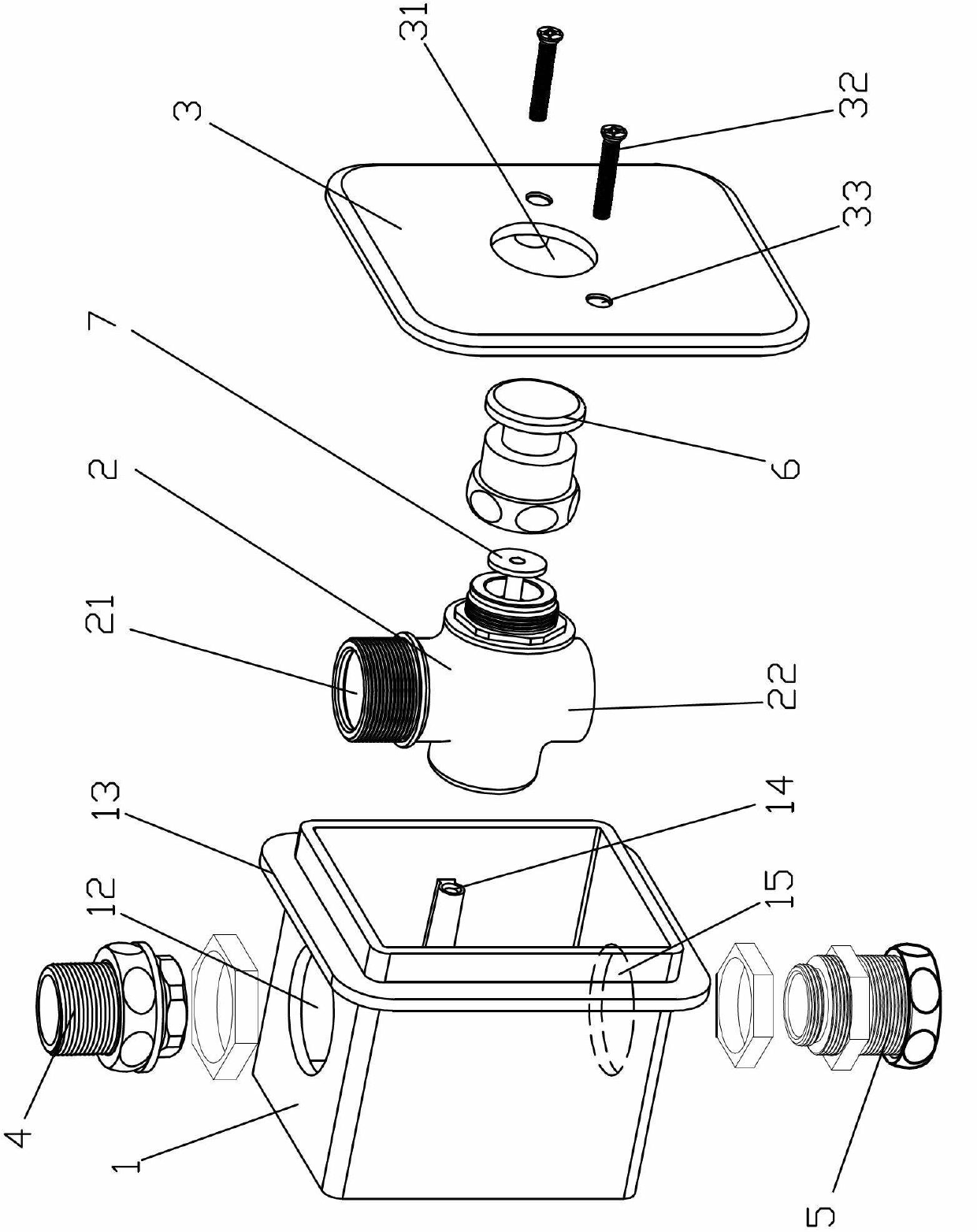 Flush valve with embedded box