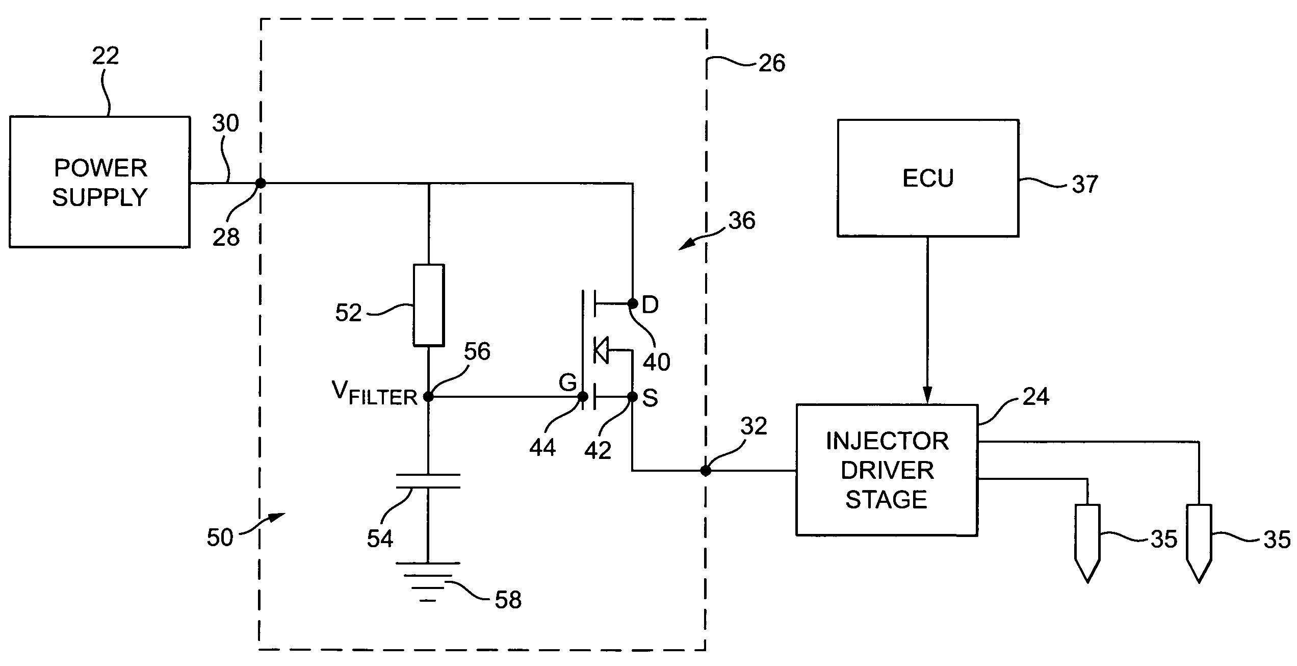 Electrical drive arrangement for a fuel injection system