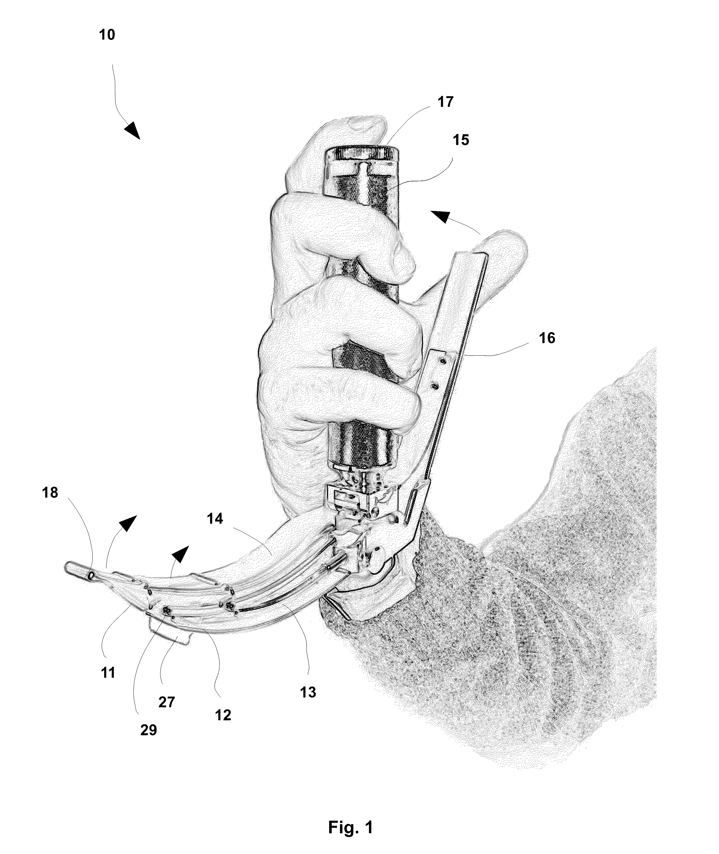 Laryngoscope, comprising a set of magnetic elements