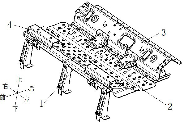 Light-weight rear-row seat mounting structure and vehicle