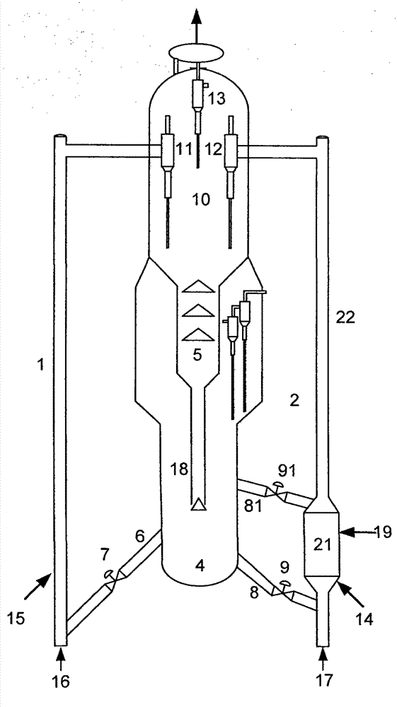 Heavy oil catalytic cracking method and device by double-area coupling and catalyst tandem