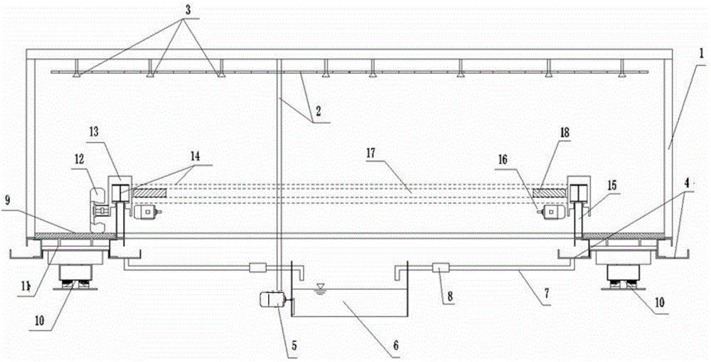 Hydrological simulation device for drainage asphalt pavement and testing method for hydrological simulation device