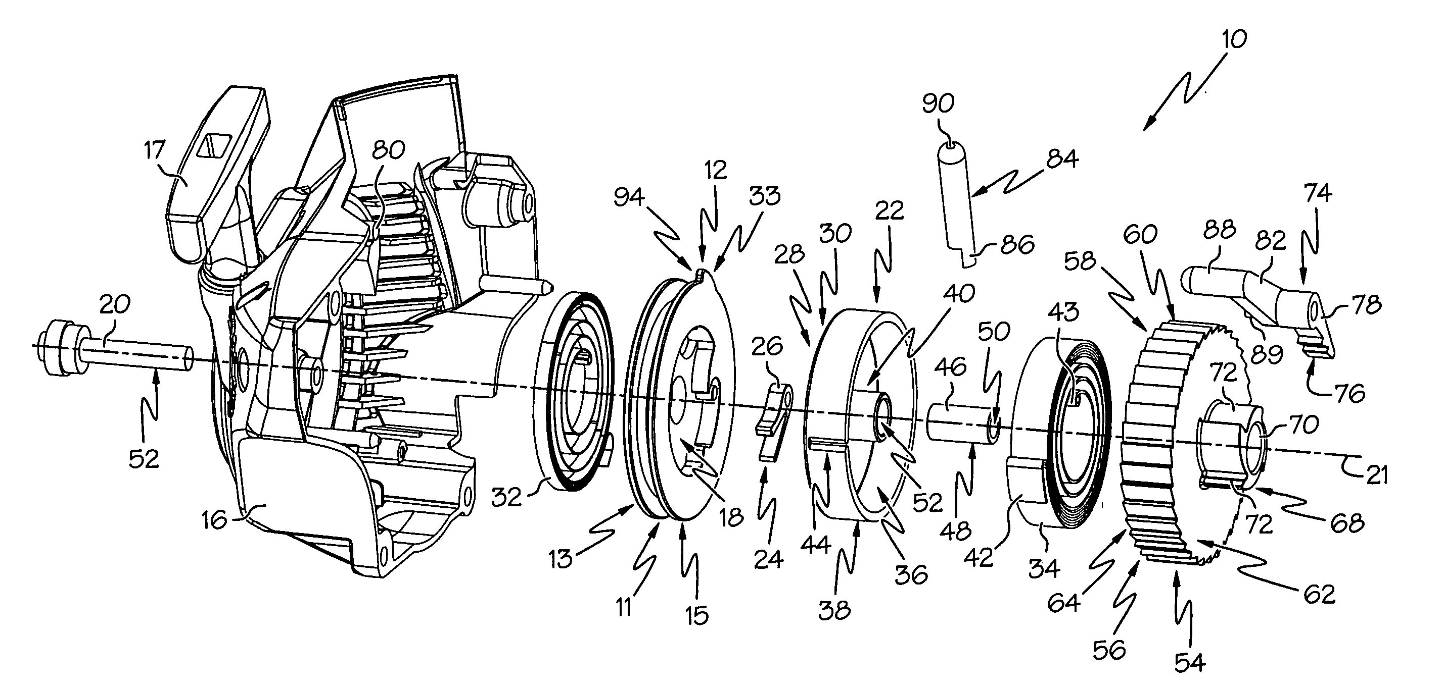 Energy storing starting device