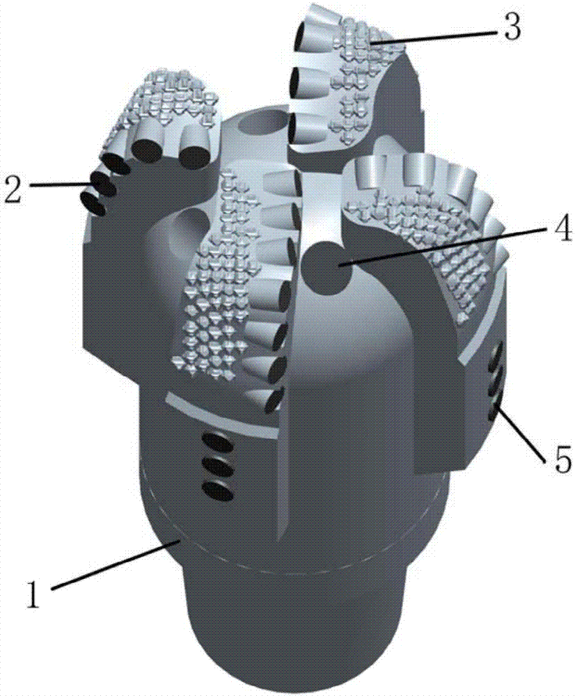 Composite PDC milling shoe of drilling and milling bridge plug