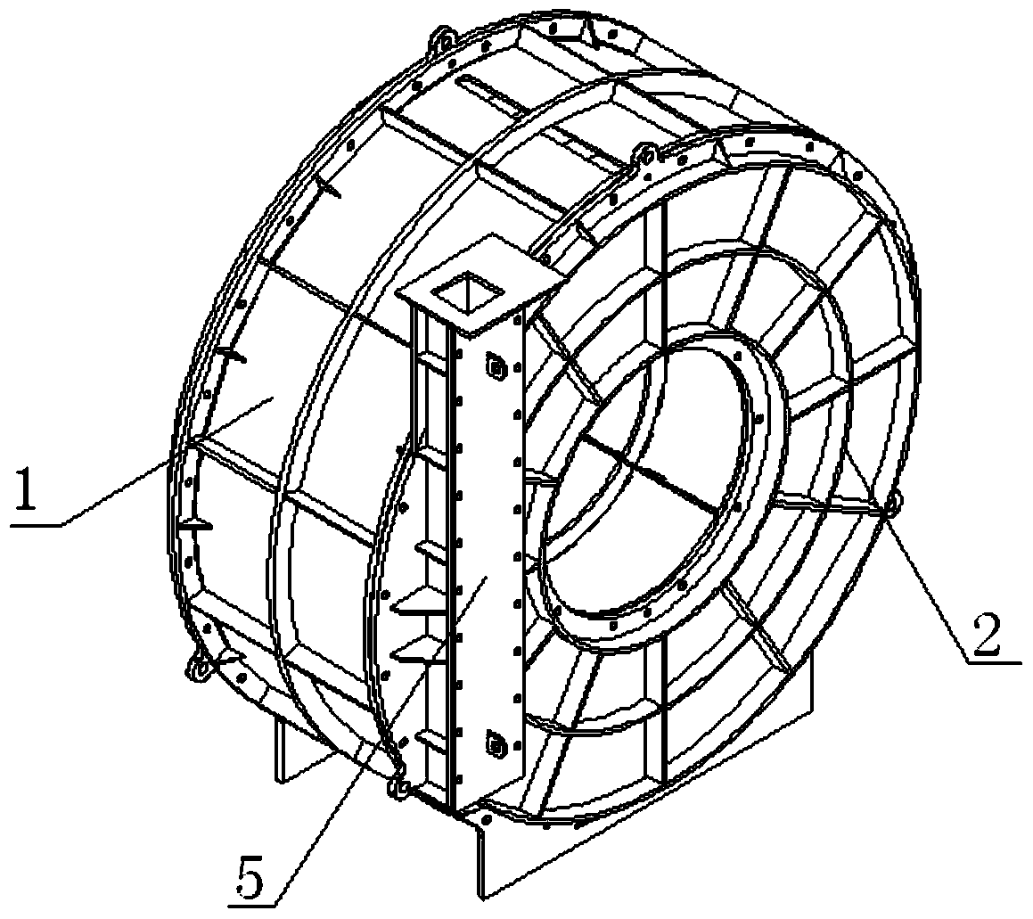 Wind energy yaw brake disc integrated side vertical casting sand box