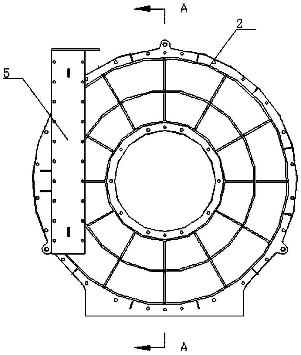 Wind energy yaw brake disc integrated side vertical casting sand box