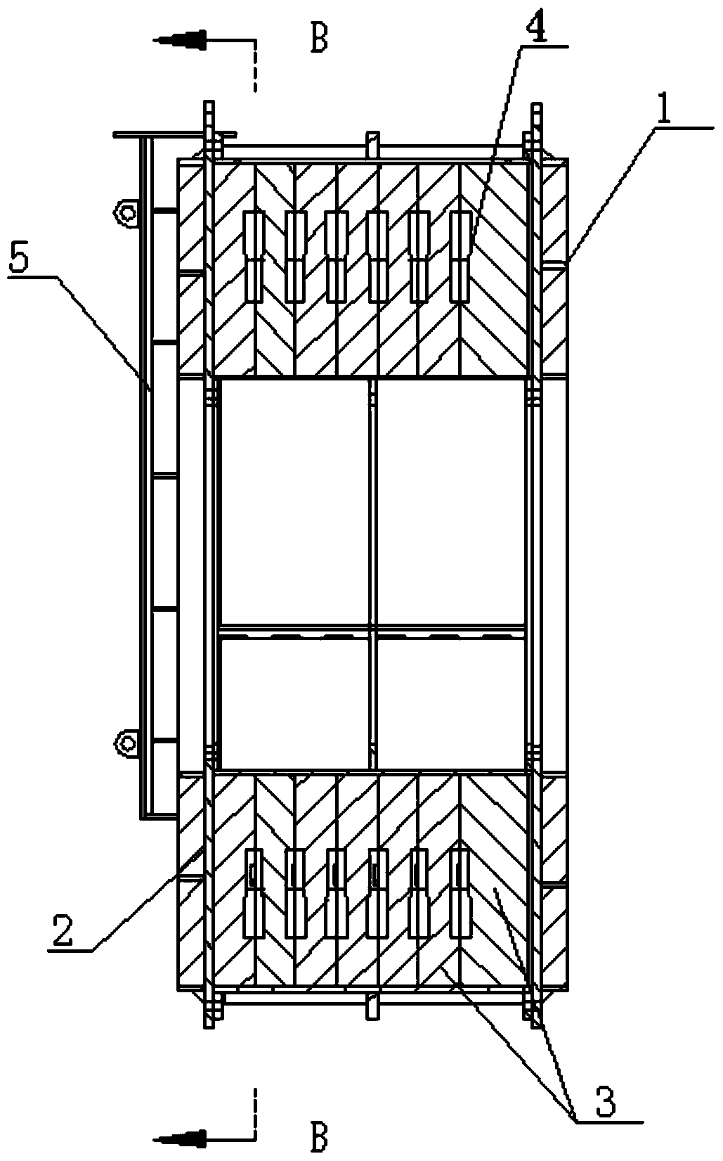 Wind energy yaw brake disc integrated side vertical casting sand box