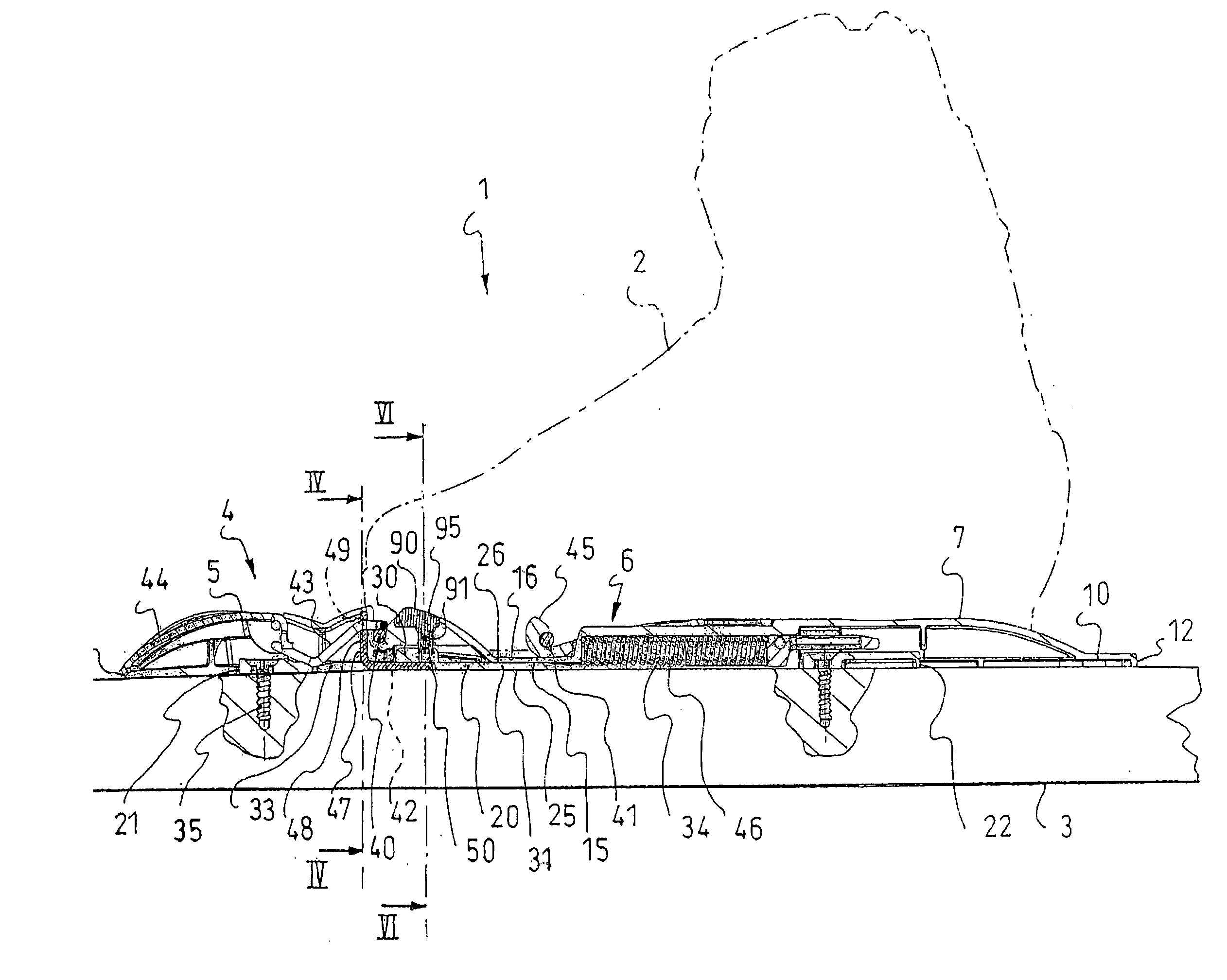 Assembly including a device for removably affixing a base to a plate