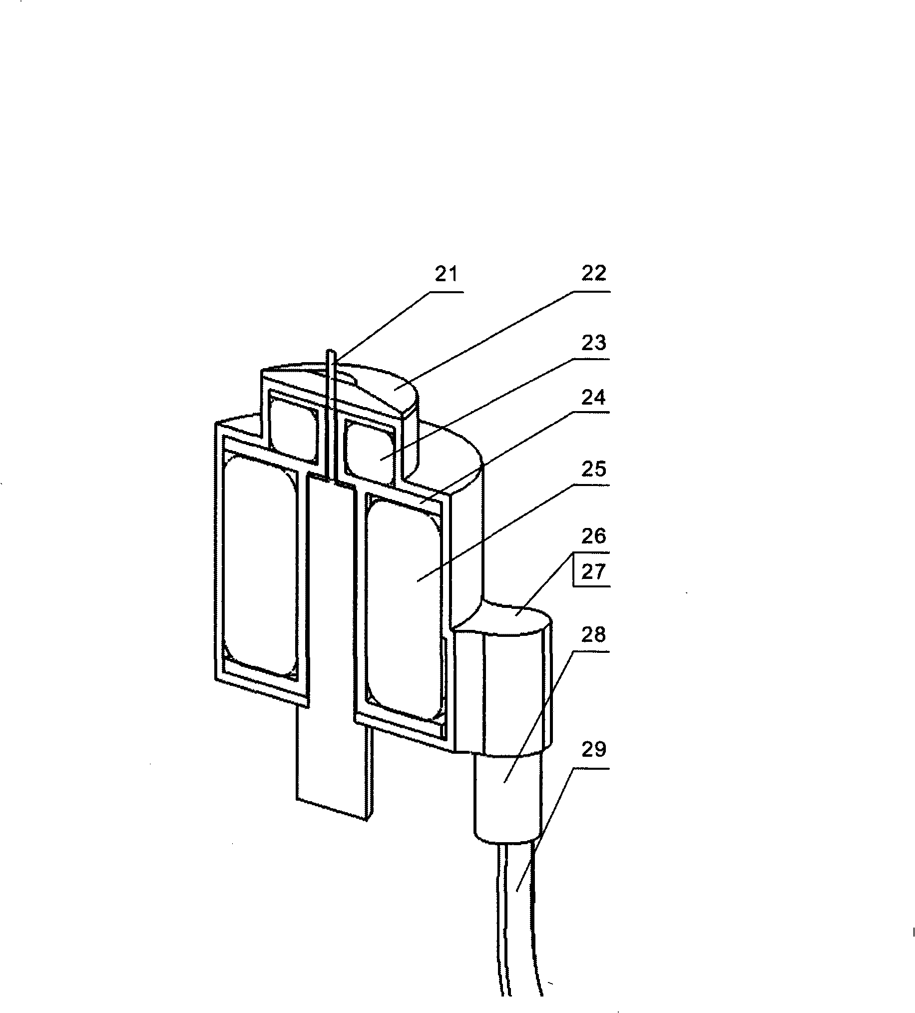 Sensor and test device for testing tone key of musical box