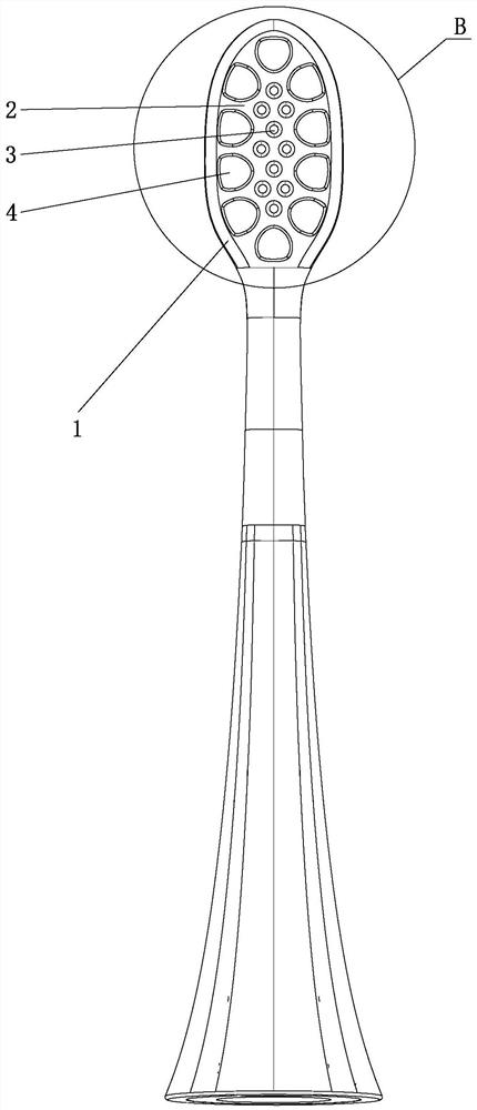 Electric toothbrush head and manufacturing method thereof