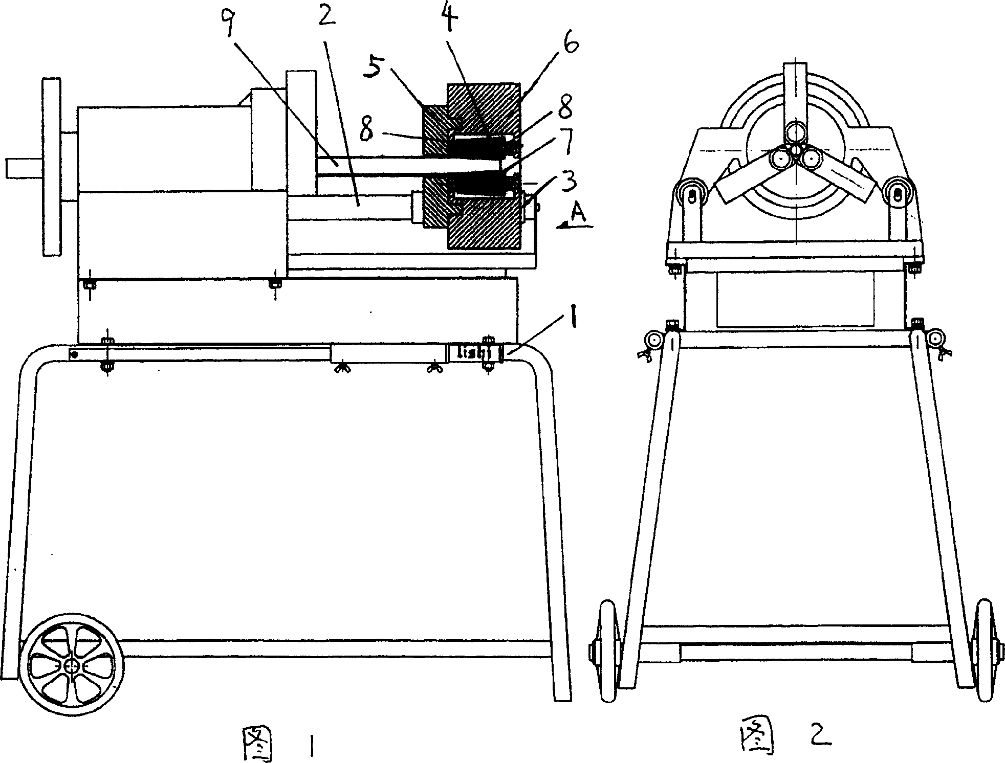 Pipeline thread rolling and processing method and roll machine