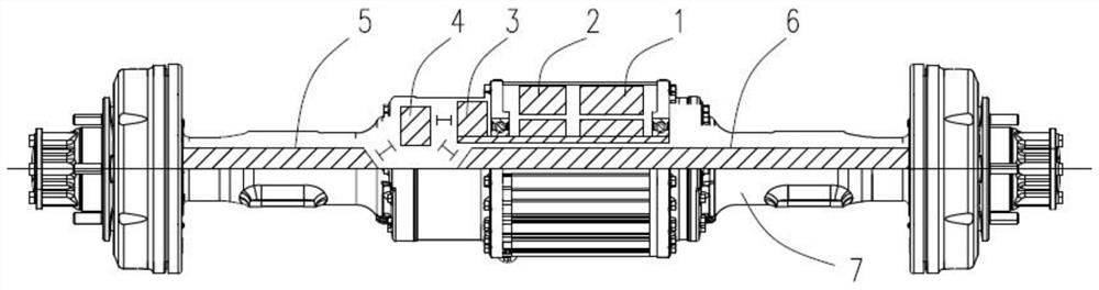 Coaxial axle driven by double motors