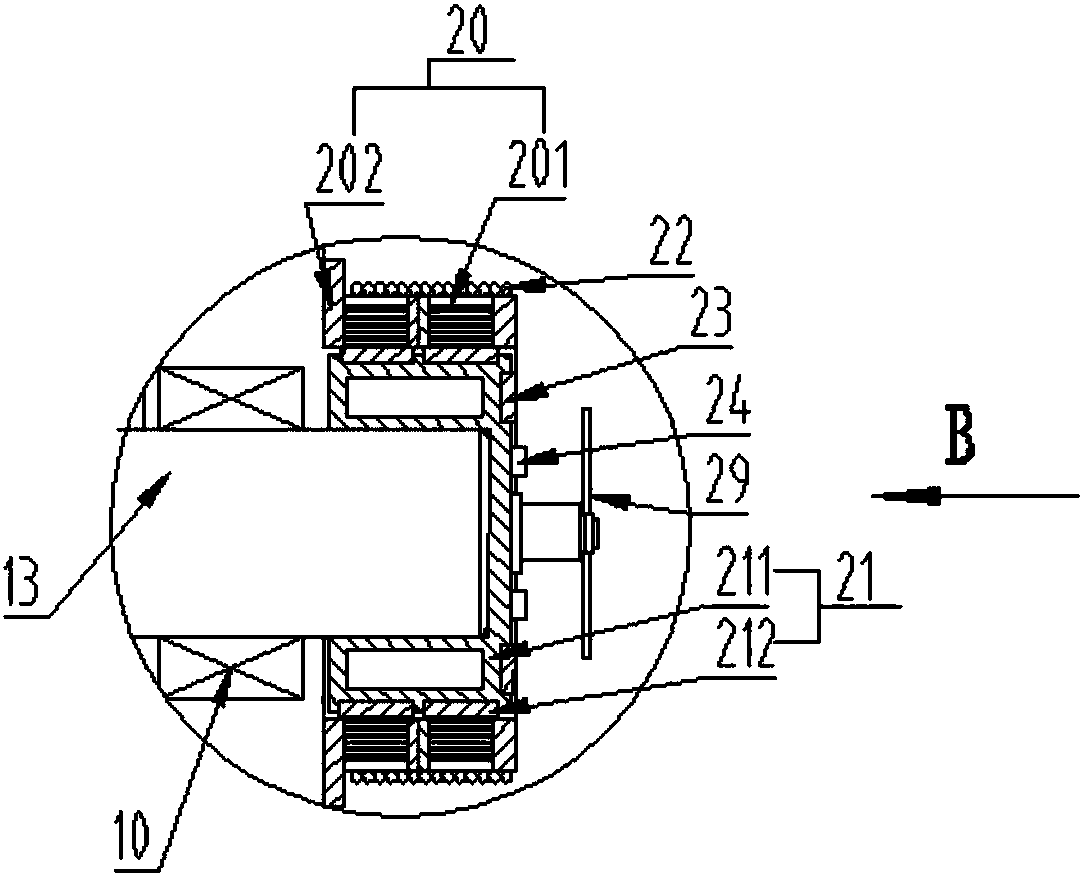 Frameless combination type permanent magnet synchronous linear motor direct-driven roll-forging machine