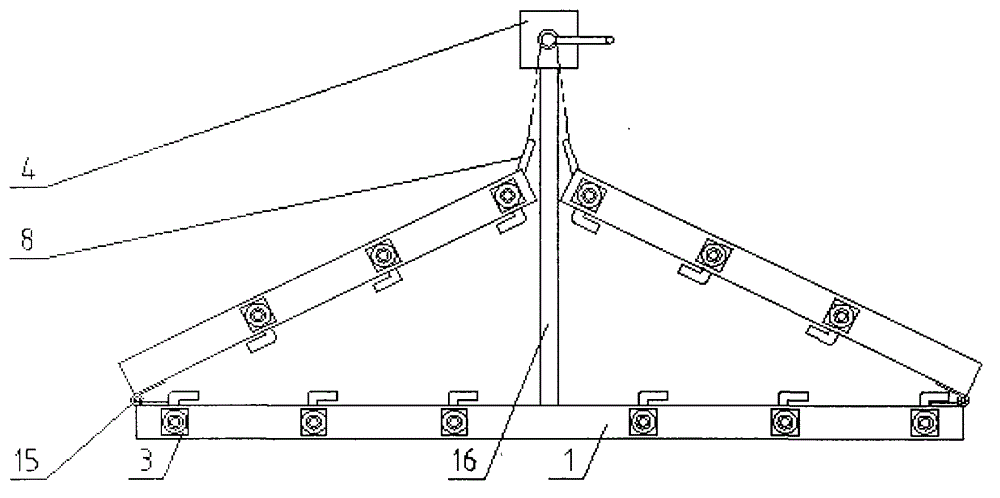 Folding type secondary irrigation water distribution device with adjustable water amount of three-dimensional space