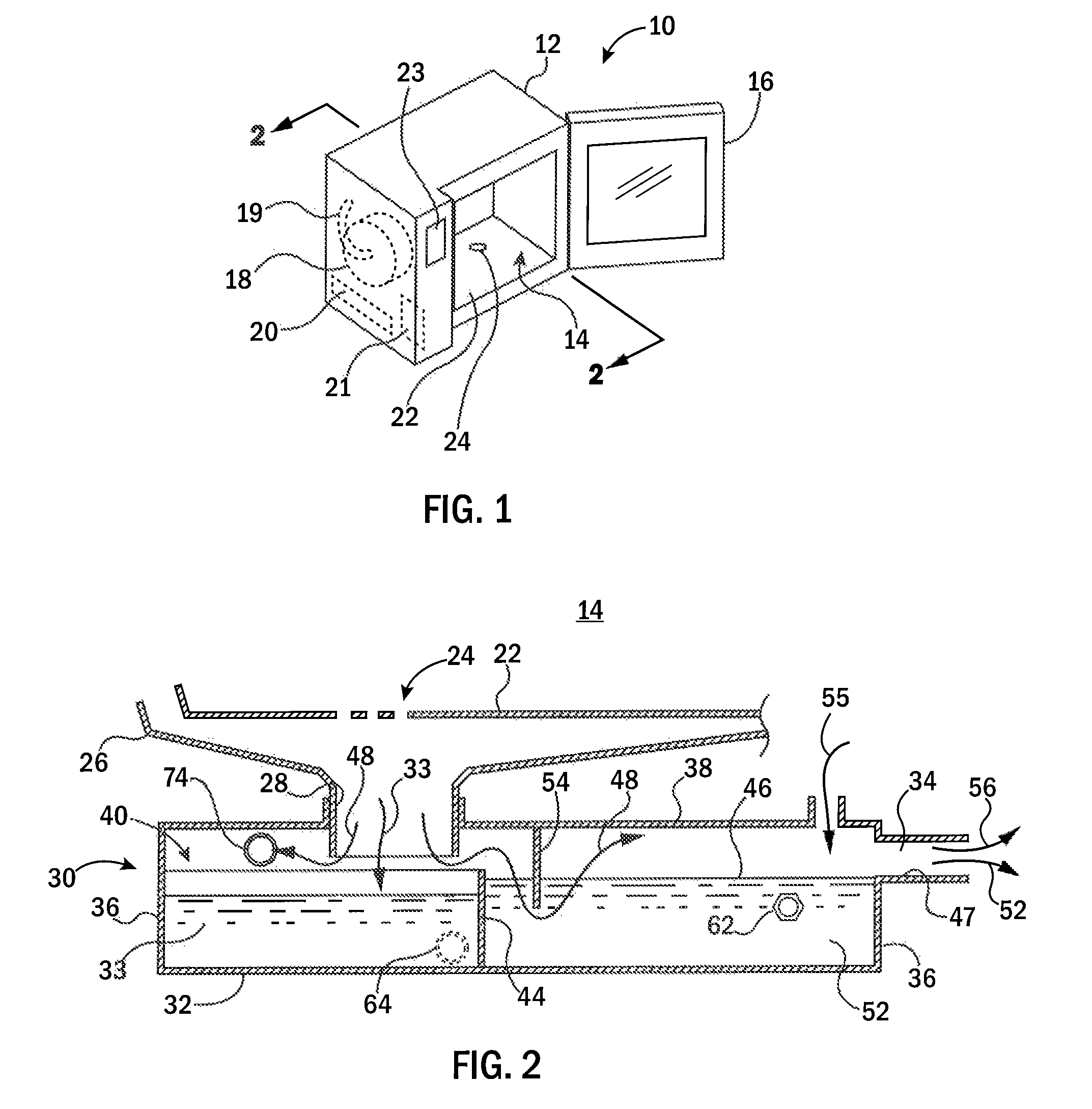 Grease handling apparatus for closed system oven