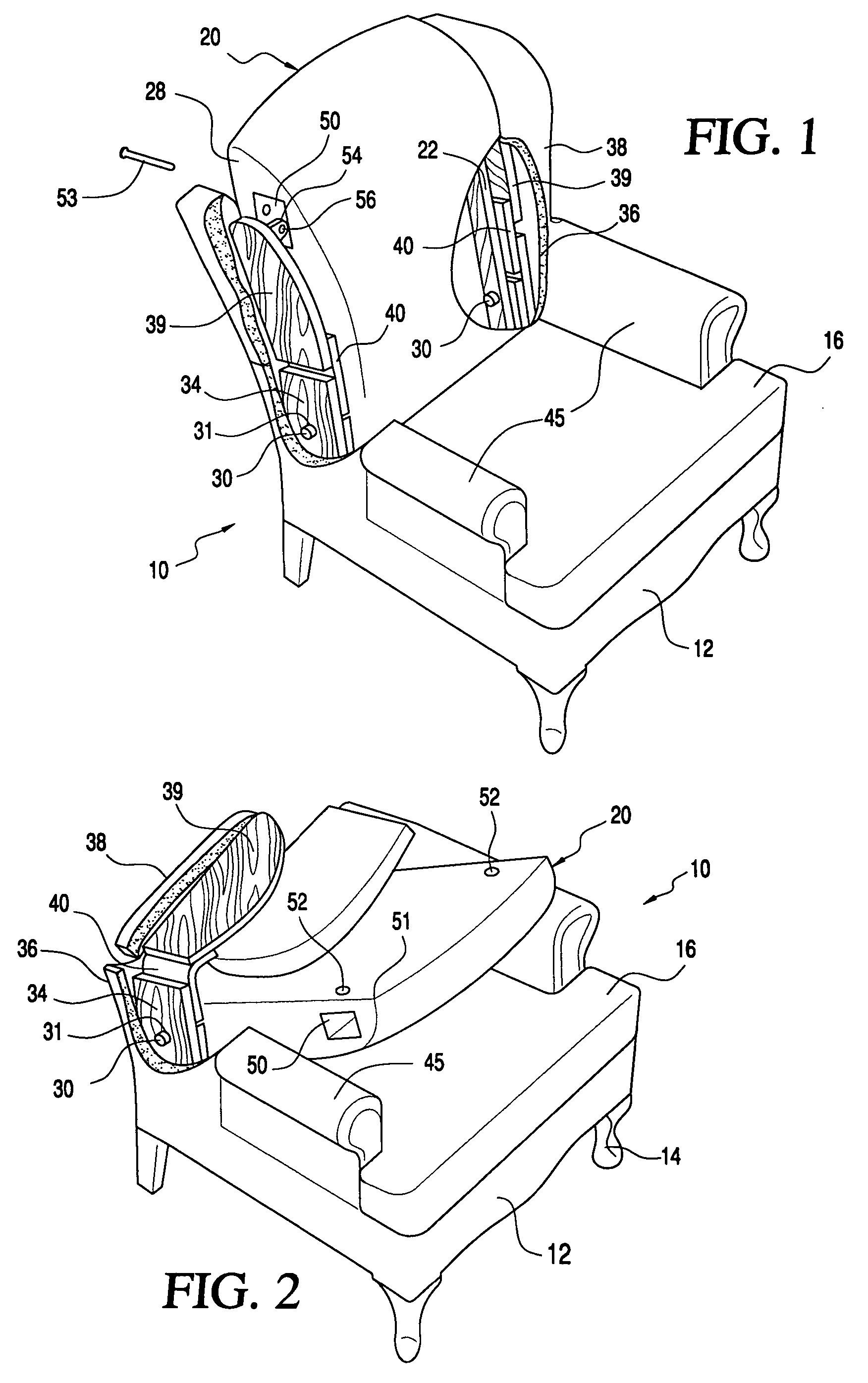 Compactly foldable wingback chair