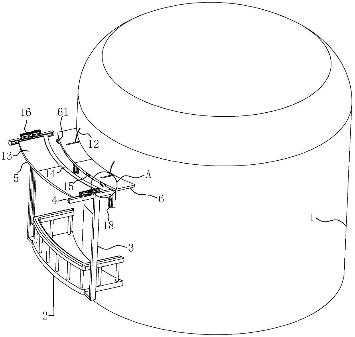 A tree house balcony shielding device