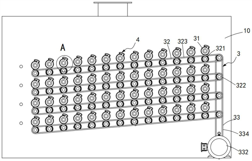 A paper tube drying intermittent swing conveying mechanism