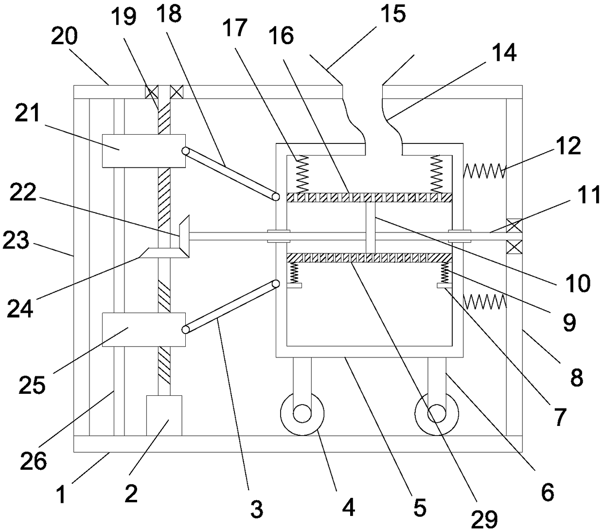 Sand screening device for construction