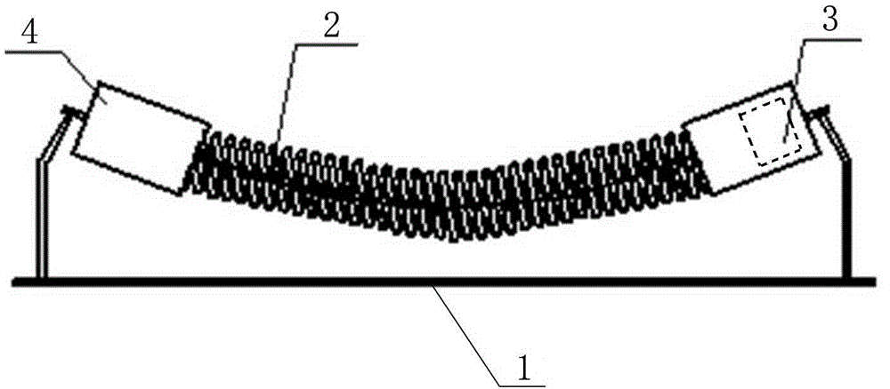 Spring-type buffering supporting roller assembly for coal dropping point