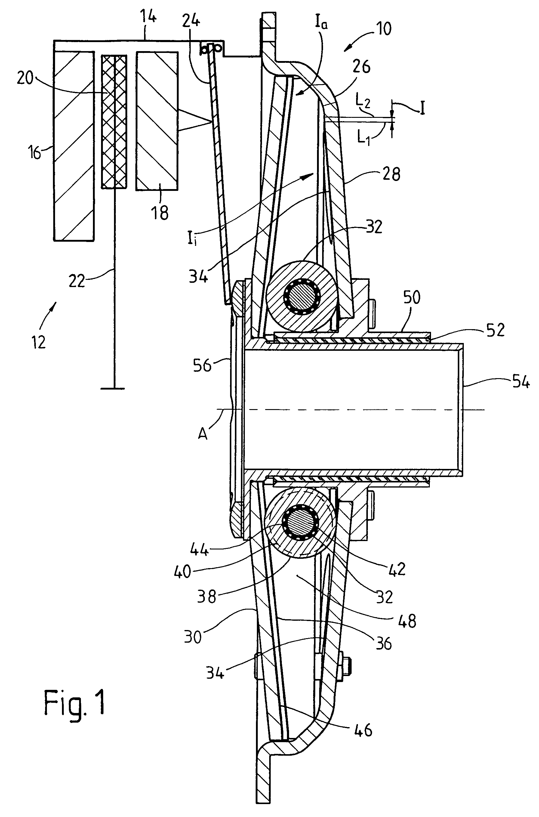 Arrangement for generating actuation force in a centrifugal clutch