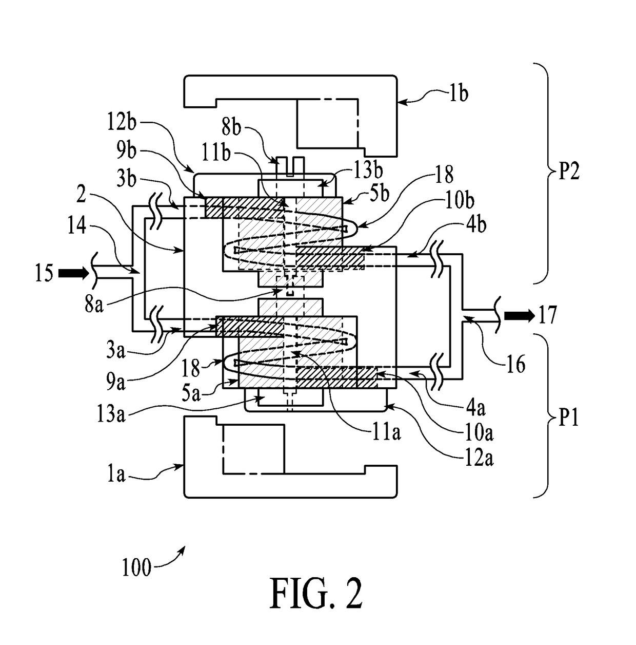 Dual-head, pulseless peristaltic-type metering pump