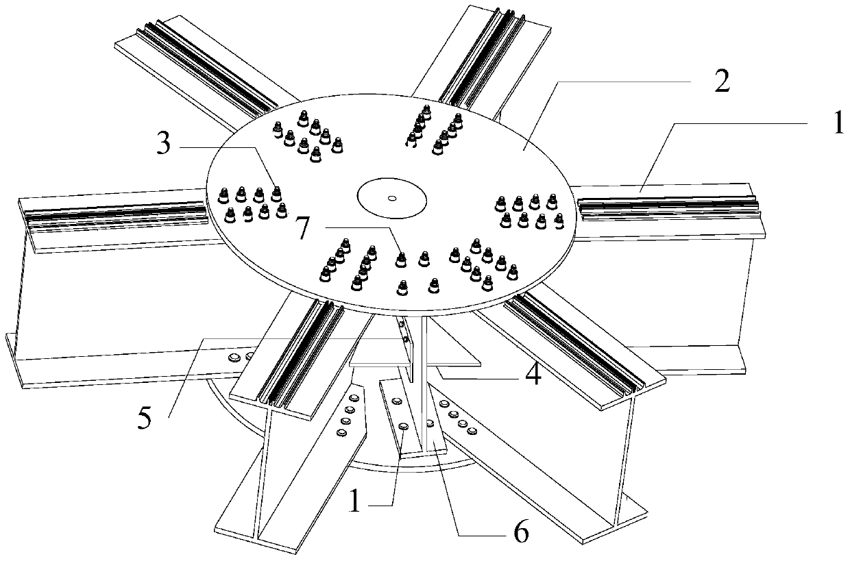 Aluminum alloy space grid structure slab rib node