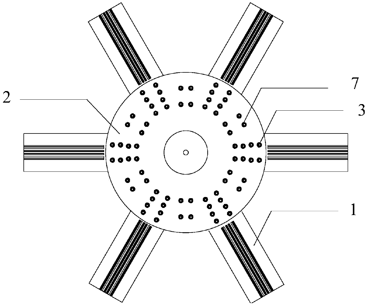 Aluminum alloy space grid structure slab rib node