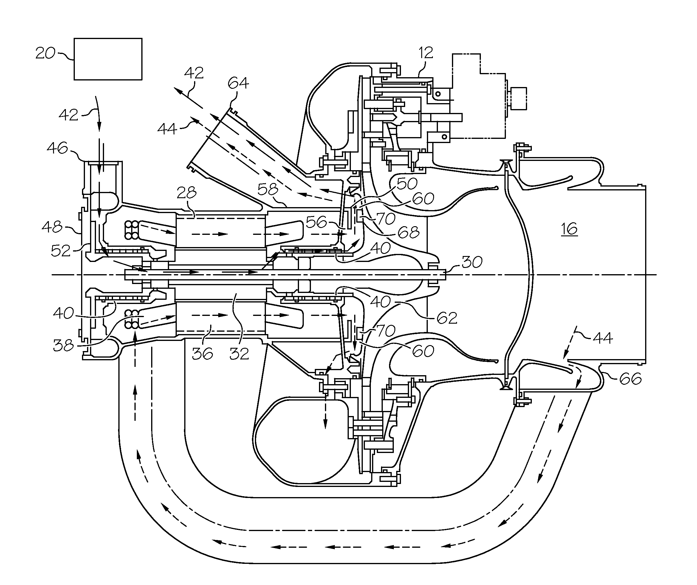 Cabin air compressor motor cooling