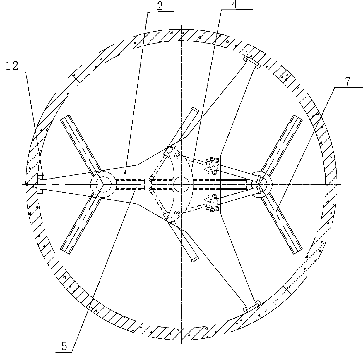 Oscillating shaft heading machine by sinking method