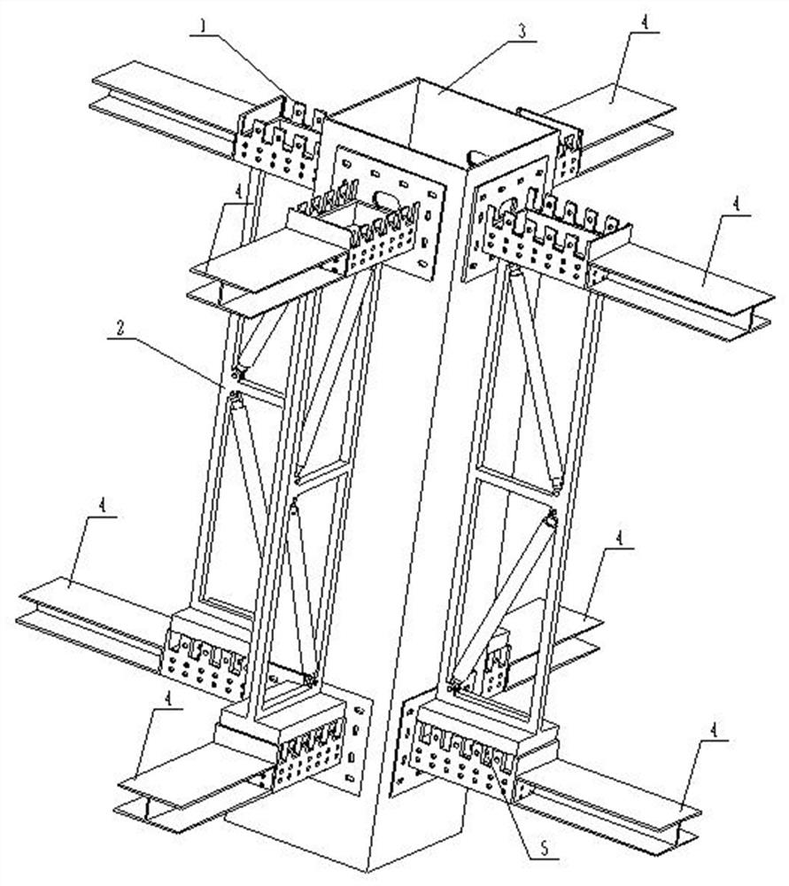 Lateral-force-resistant damper and steel frame combined structure and manufacturing method thereof