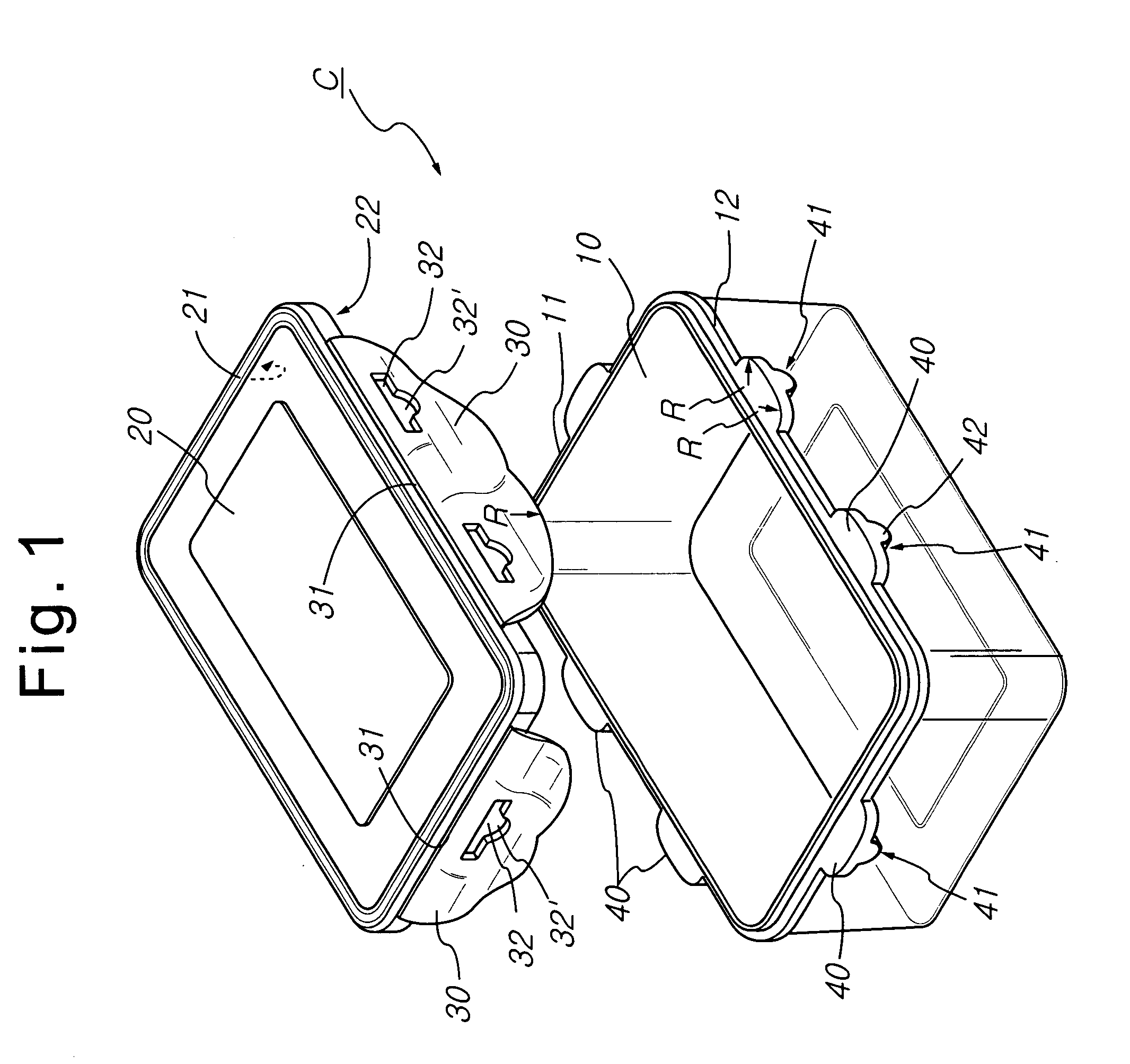 Fastening structure of airtight container