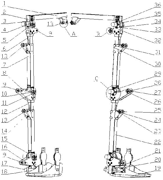 Gait training mechanical leg