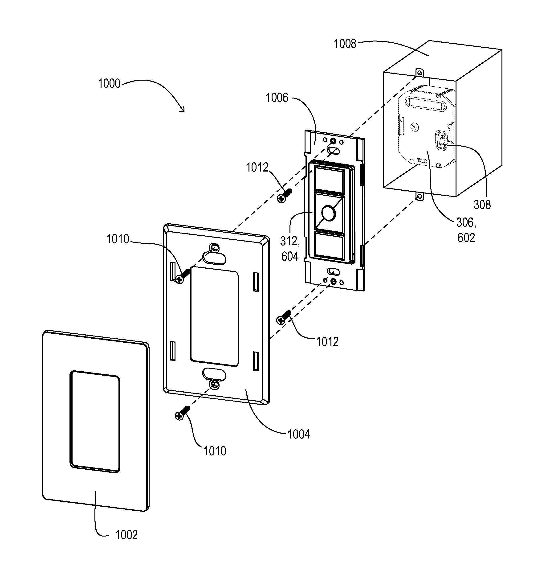 Two-part load control system mountable to a single electrical wallbox