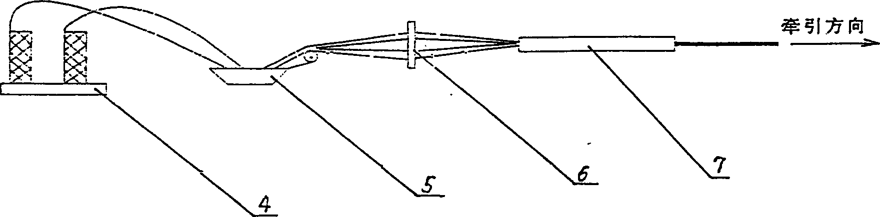 Compound fibre draw-winding rod and preparation method