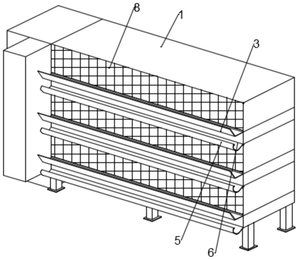 Excrement cleaning device for natural mating cage chicken house