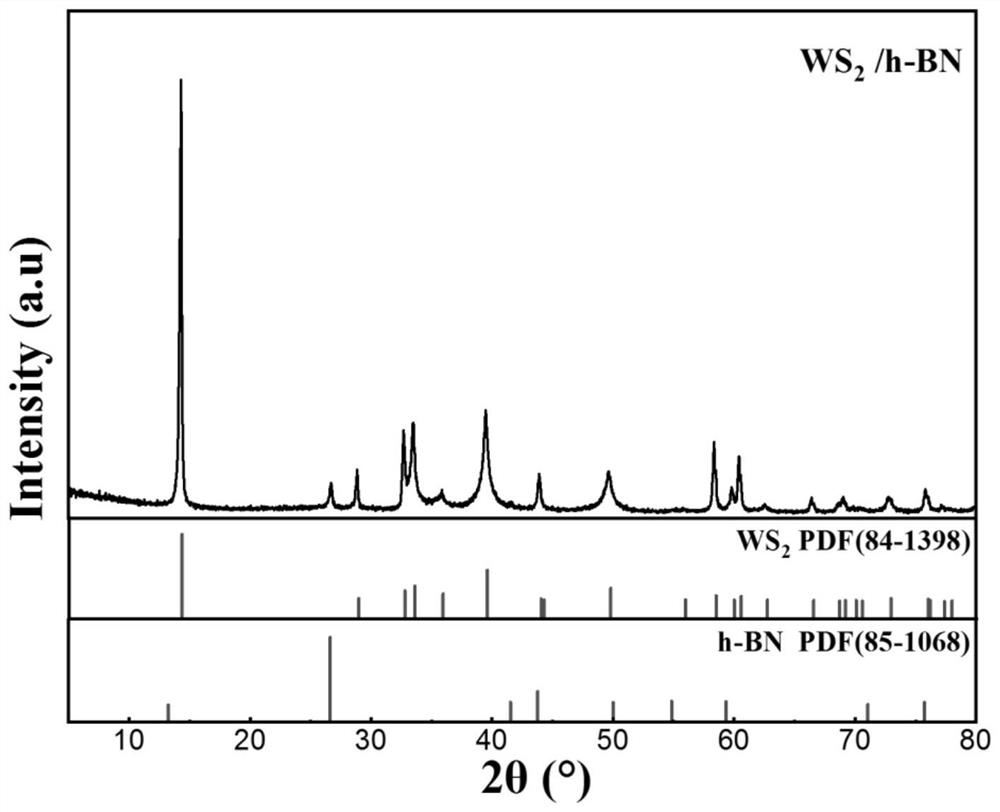 Van der Waals heterojunction WS2/h-BN and self-assembly preparation method thereof